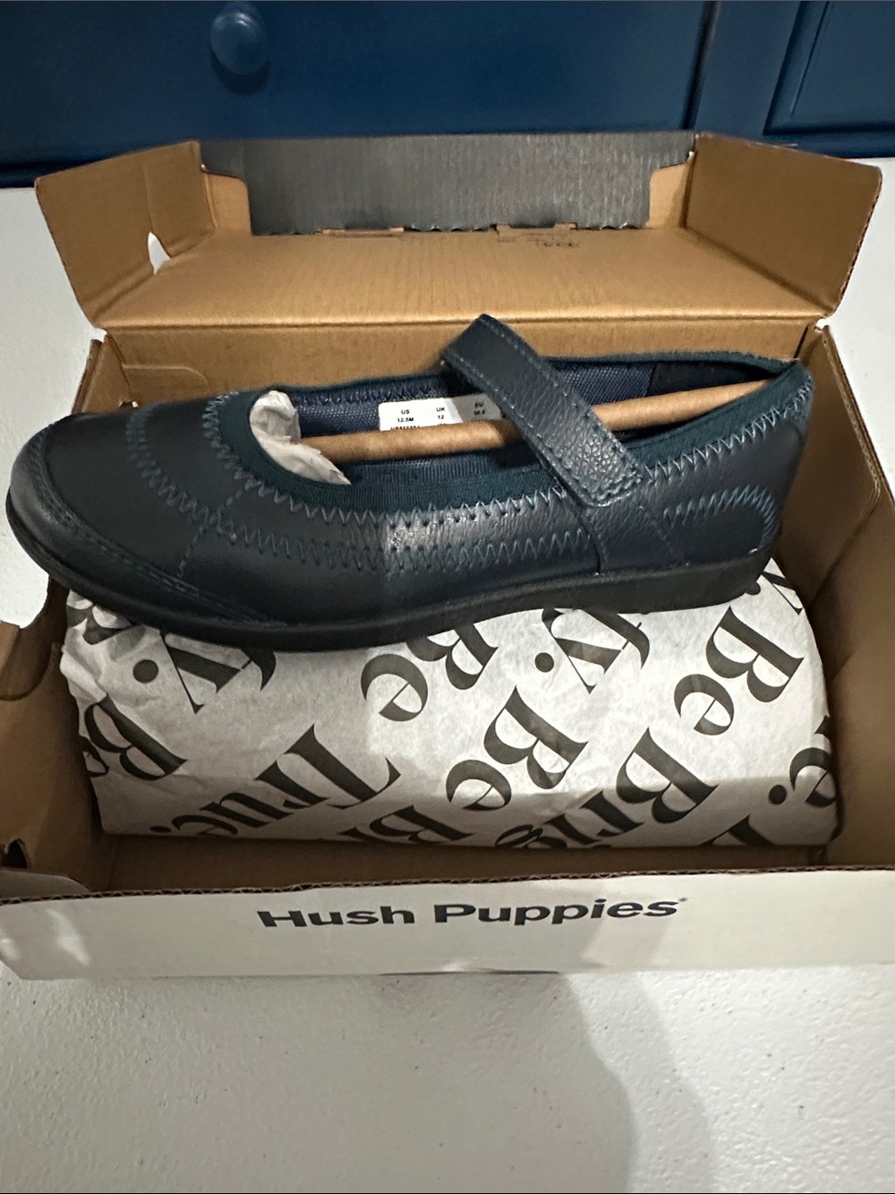 Hush Puppies Girls Dark Blue Mary Jane with Strap